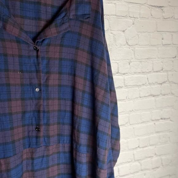 Prettylittlething Plus Purple Oversized Check Shirt Dress Size 20 - Picture 8 of 12